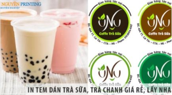 In tem dán ly trà sữa - In Tem Nhãn Decal Sơn Nguyên - Công Ty Cổ Phần In Sơn Nguyên